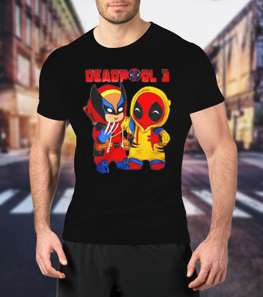 Deadpool 3 Wolverine And Deadpool Cartoon Characters T-Shirt