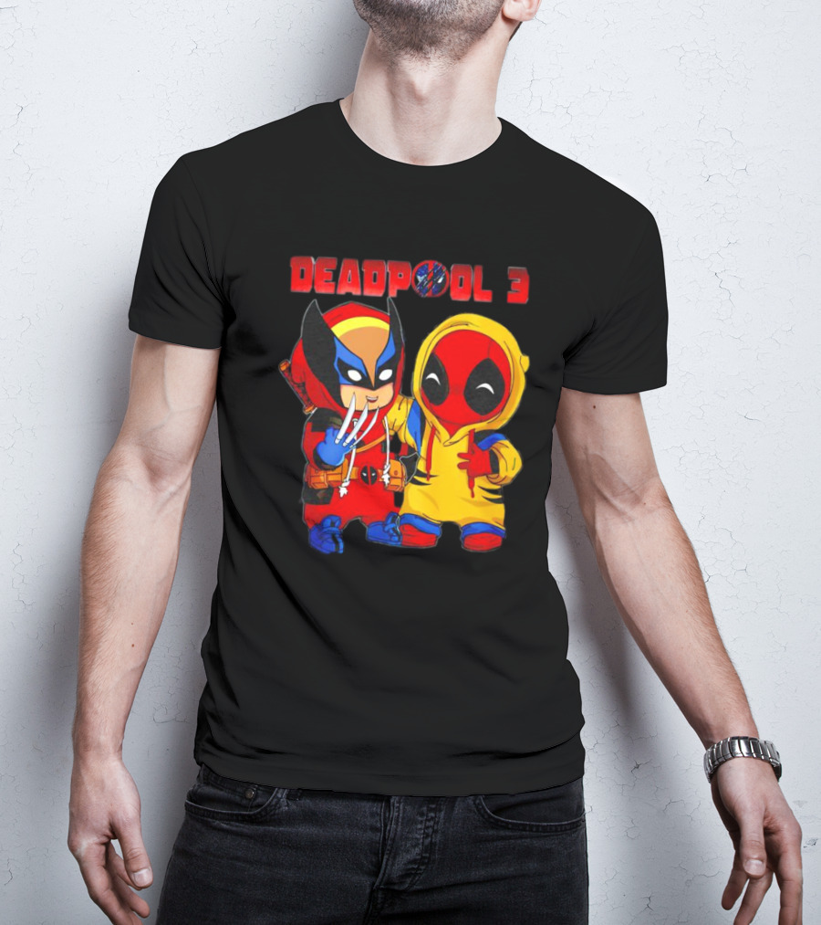 Deadpool 3 Wolverine And Deadpool Cartoon Characters T-Shirt