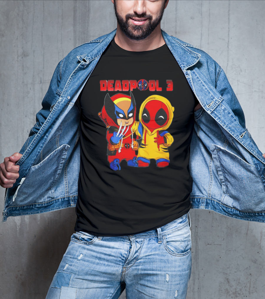 Deadpool 3 Wolverine And Deadpool Cartoon Characters T-Shirt