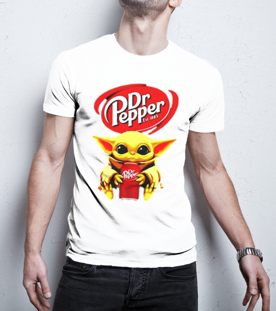 Dr Pepper Baby Yoda Holding Soda Can T-Shirt