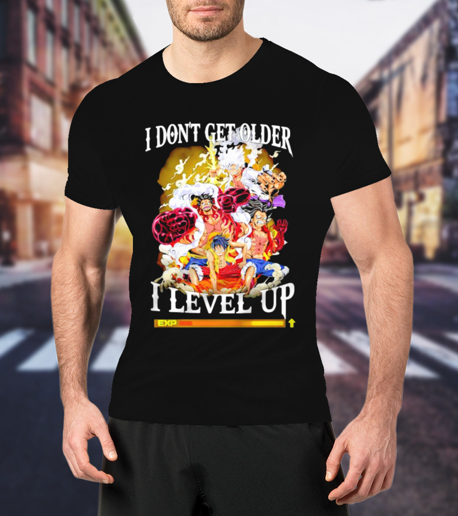 I Don't Get Older I Level Up EXP One Piece Characters T-Shirt