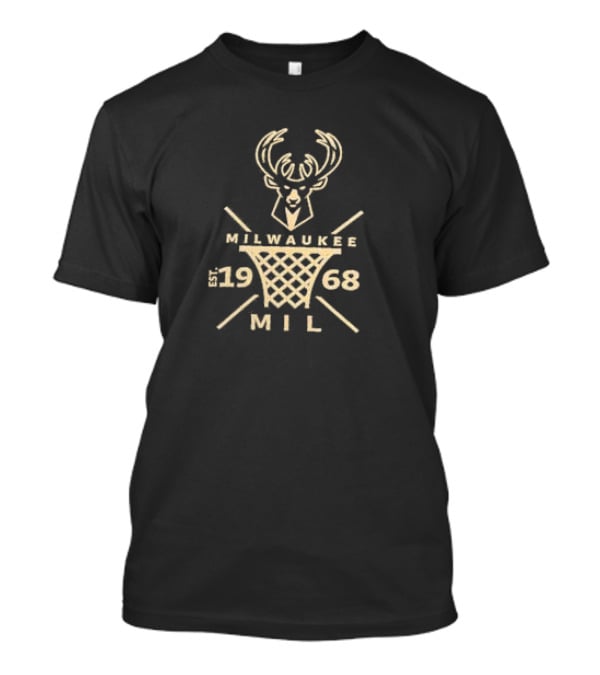 Milwaukee Bucks Est. 1968 Deer Logo 1111 Vel R. Phillips Ave Milwaukee T-Shirt