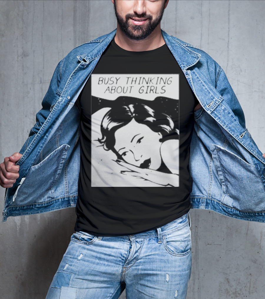 Busy Thinking About Girls Comic Pop T-Shirt