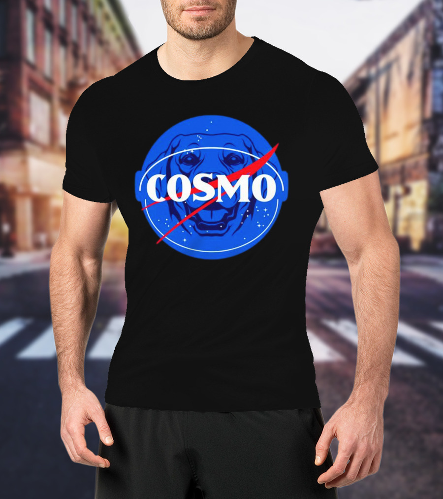 NASA-Inspired Cosmo Space Dog Agency Logo Astronaut T-Shirt