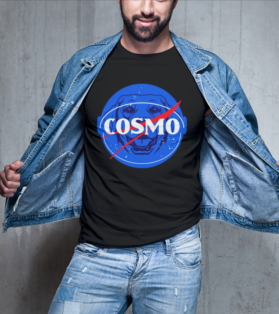 NASA-Inspired Cosmo Space Dog Agency Logo Astronaut T-Shirt