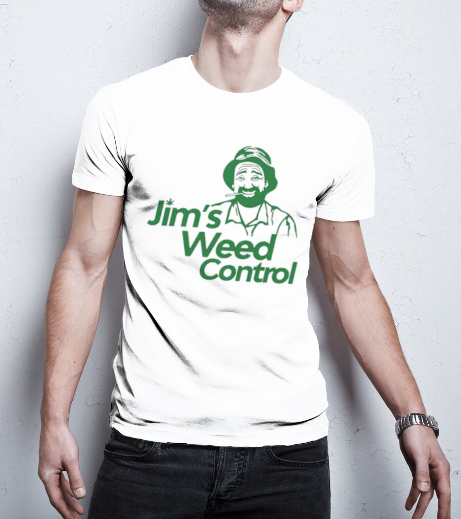 Jim’s Weed Control Gardener Icon With Hat And Beard T-Shirt