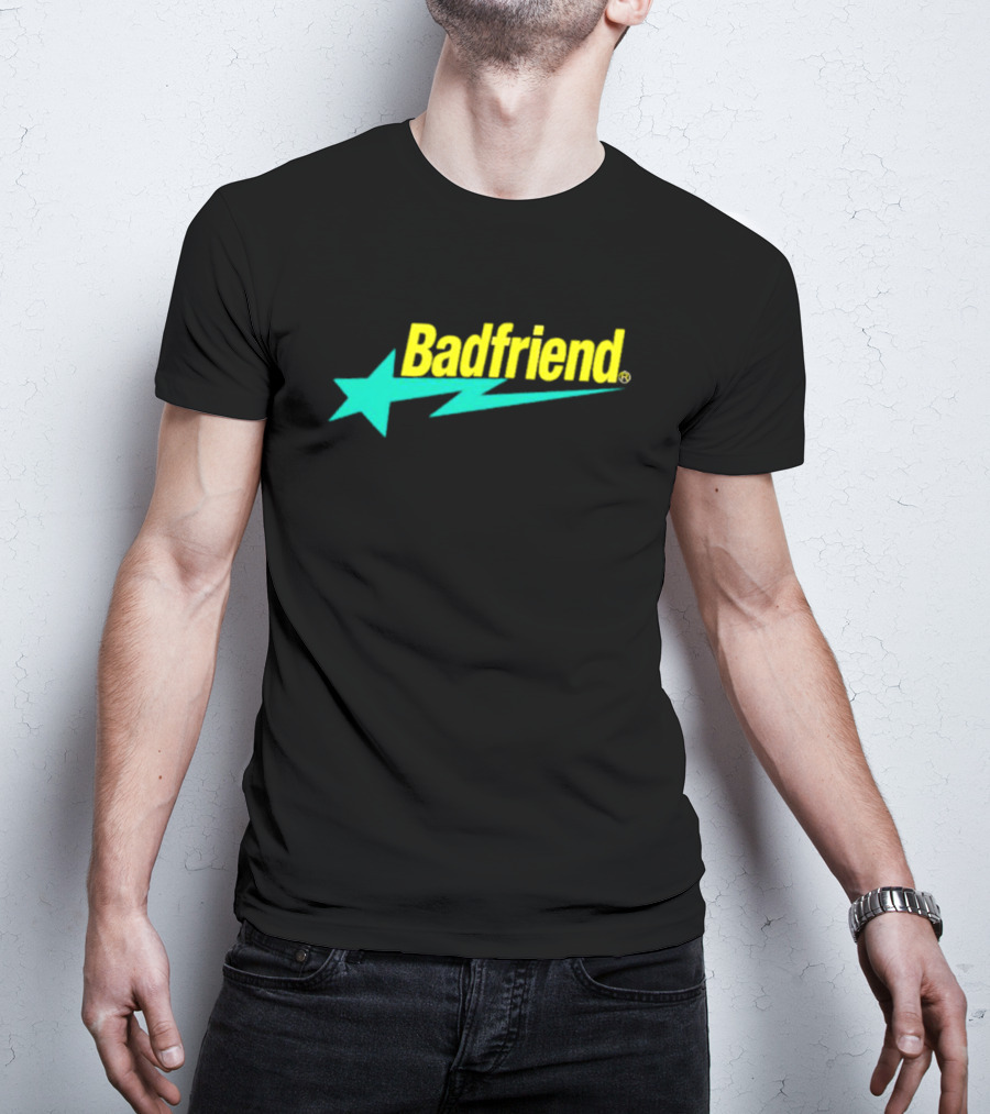 Badfriend Bape Star Logo Text With Lightning Bolt And Star T-Shirt