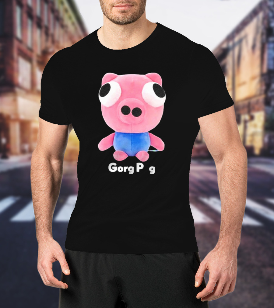 Gorg Pag Pink Pig Character Plush Toy With Blue T-Shirt