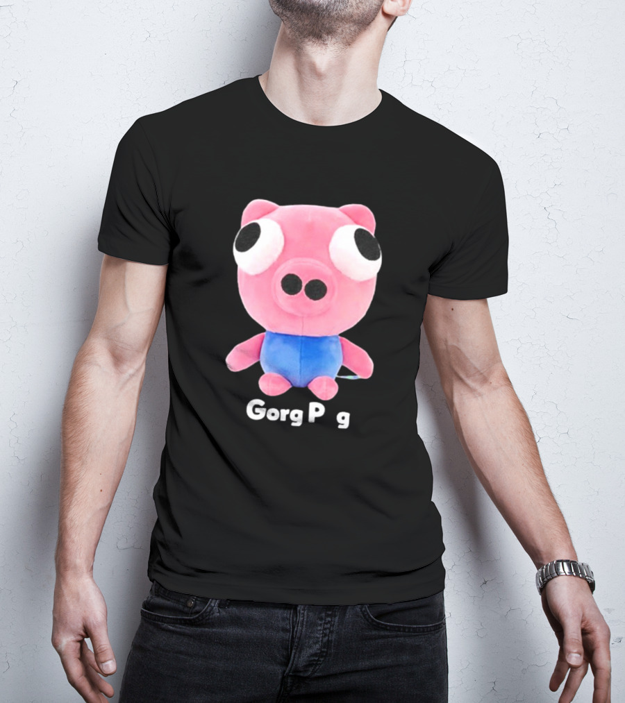 Gorg Pag Pink Pig Character Plush Toy With Blue T-Shirt