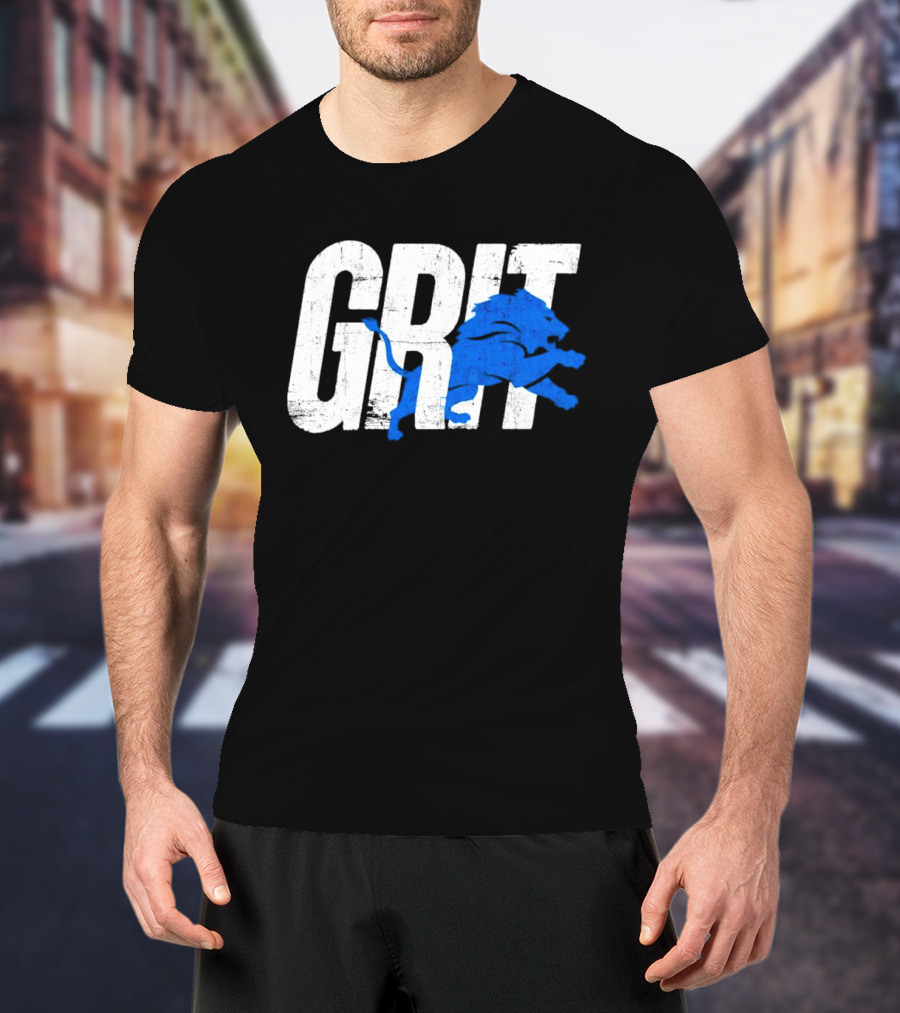 Grit Detroit Lions Blue Lion T-Shirt