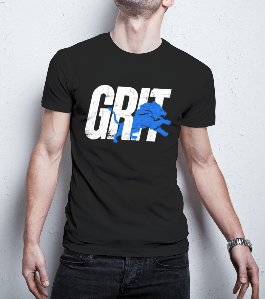 Grit Detroit Lions Blue Lion T-Shirt