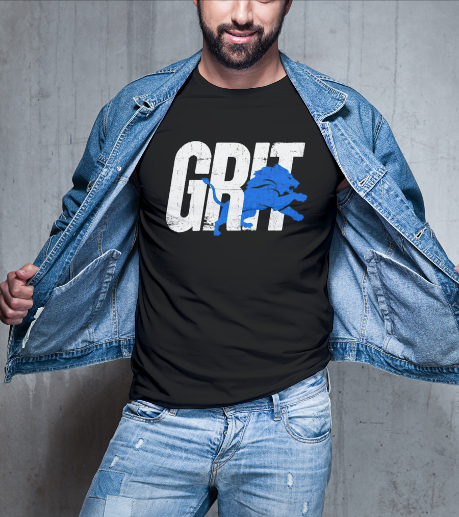 Grit Detroit Lions Blue Lion T-Shirt