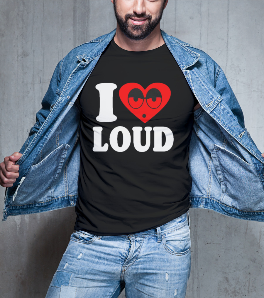 I Love Loud Heart Glasses Emoji T-Shirt