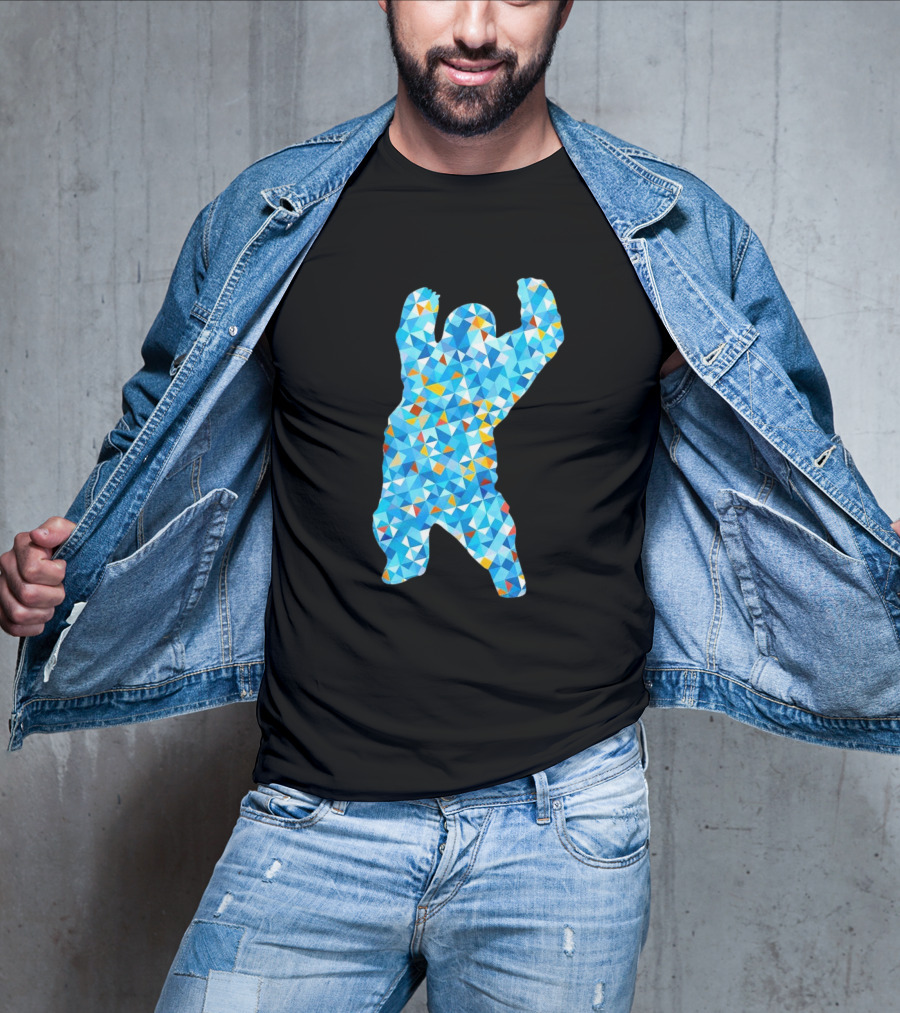 Monster Madness Polygon Pattern Style Gorilla Shape T-Shirt