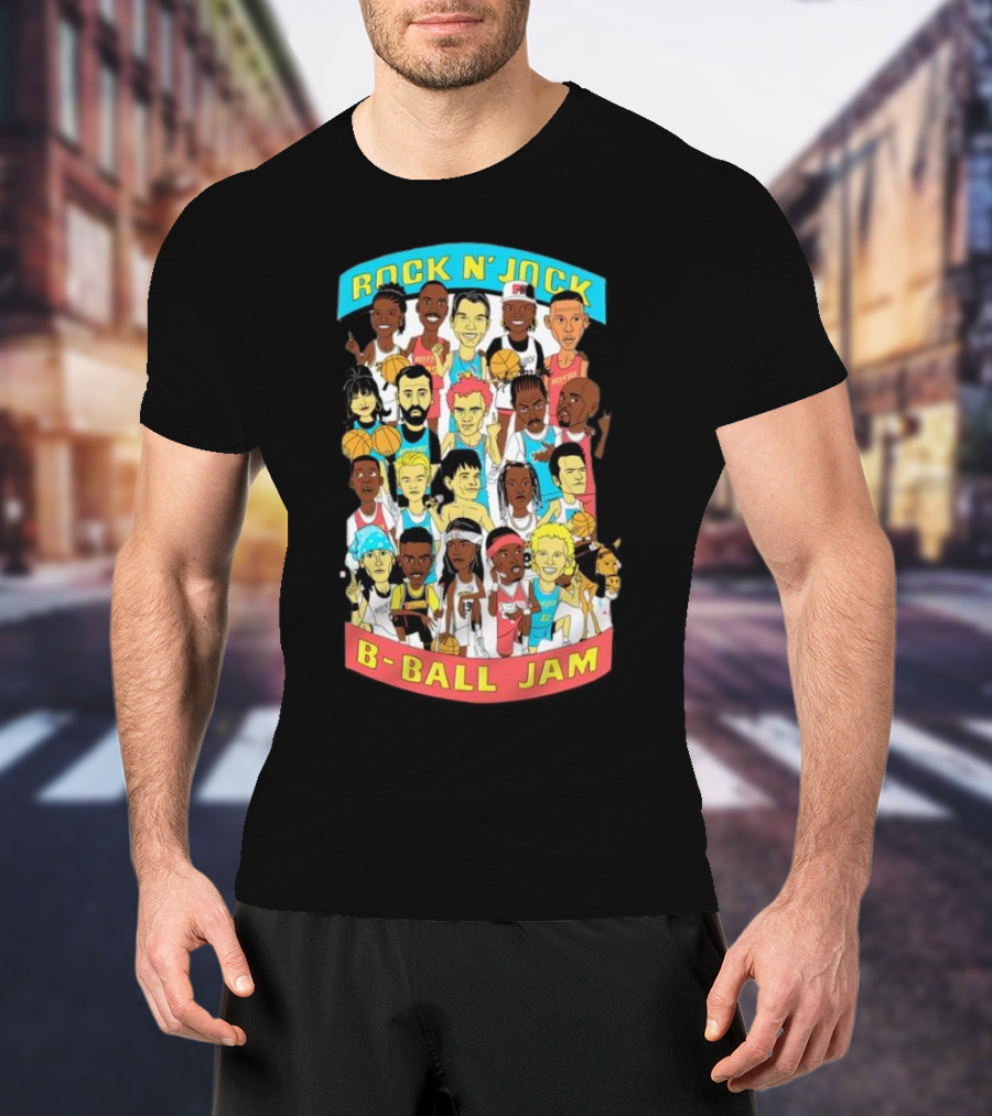 Rock N’ Jock B-Ball Jam Patti Lapel Ivy Mono Iconic Basketball Cartoon Characters T-Shirt