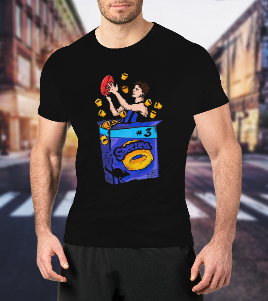 Sheezel’s Cheezels #3 Football Box With Yellow Chips And Player T-Shirt