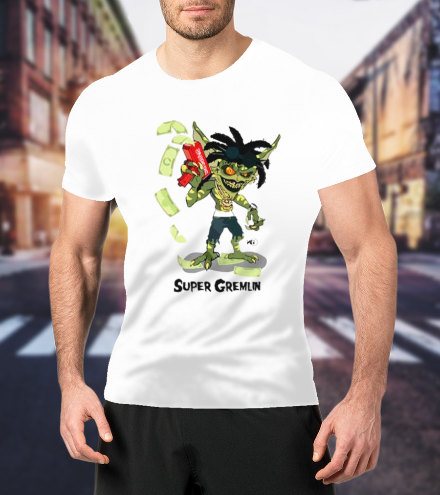 Sniper Gang Super Gremlin Cartoon With Cash And Red Gun T-Shirt