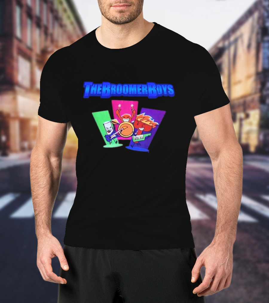 The Broomer Boys Cartoon Band Characters With Instruments T-Shirt