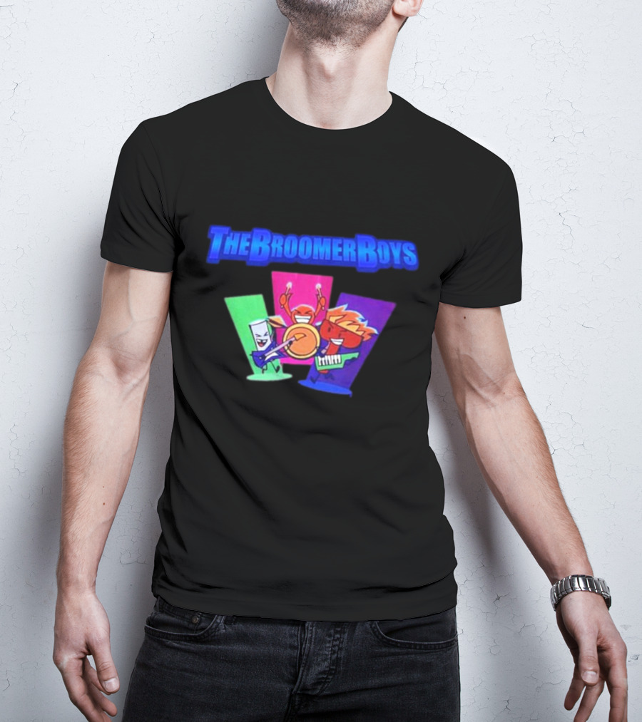 The Broomer Boys Cartoon Band Characters With Instruments T-Shirt