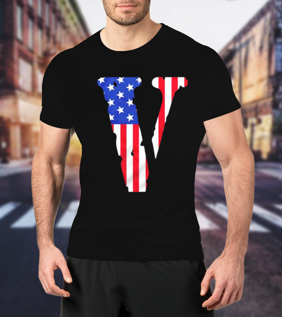 Vlone V American Flag USA T-Shirt