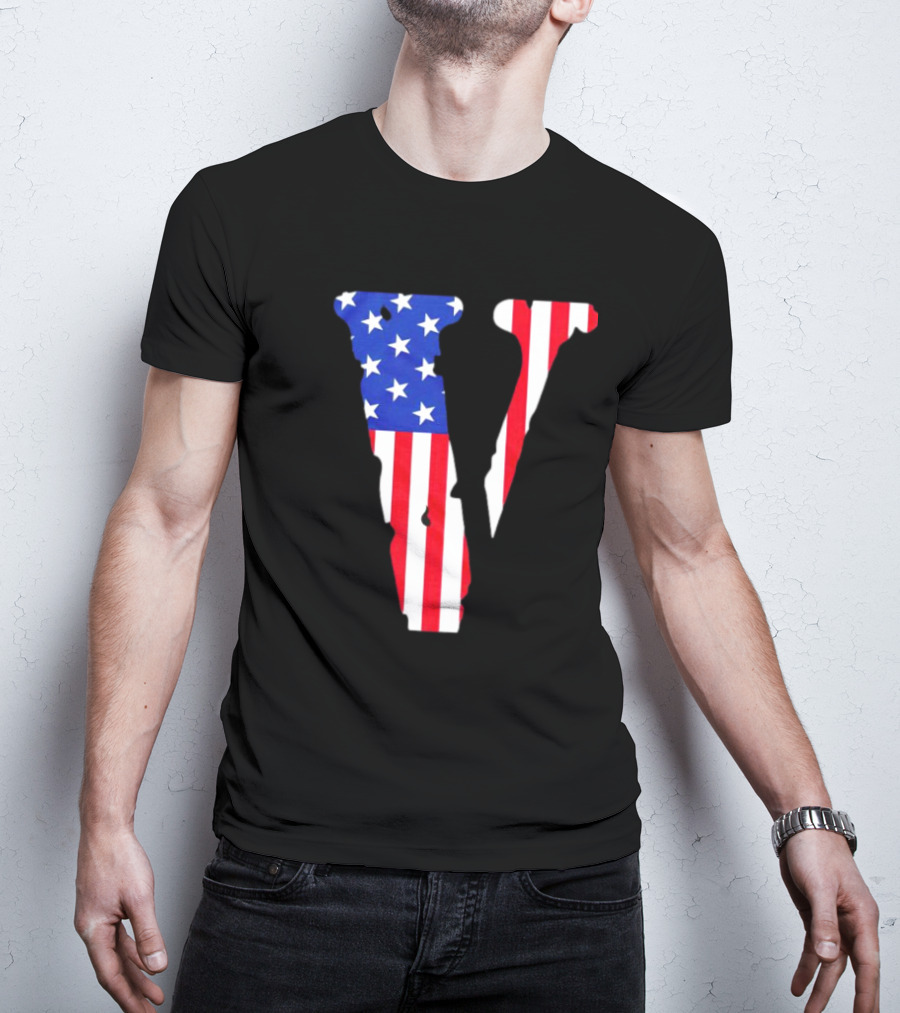 Vlone V American Flag USA T-Shirt