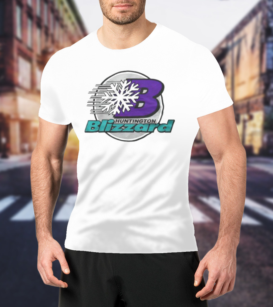 Huntington Blizzard Snowflake Logo Bold Letter B T-Shirt