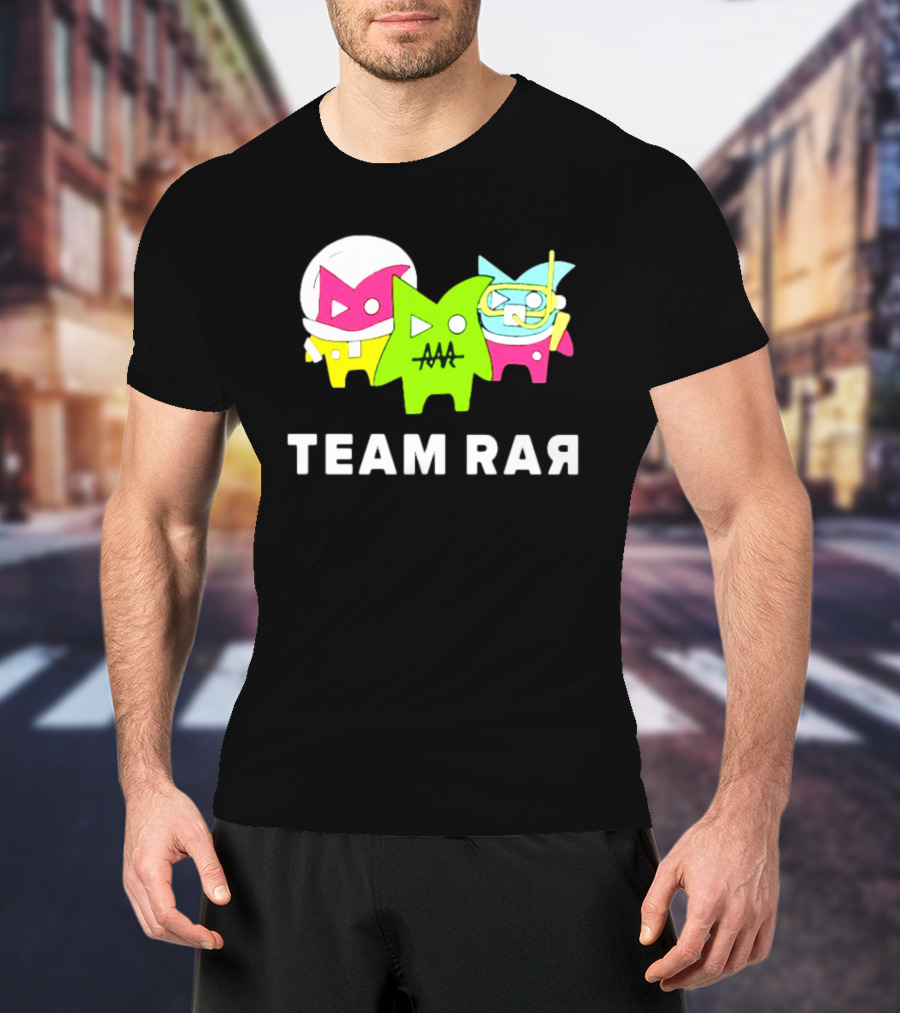 Team RAR Colorful Cartoon Graffiti Characters T-Shirt