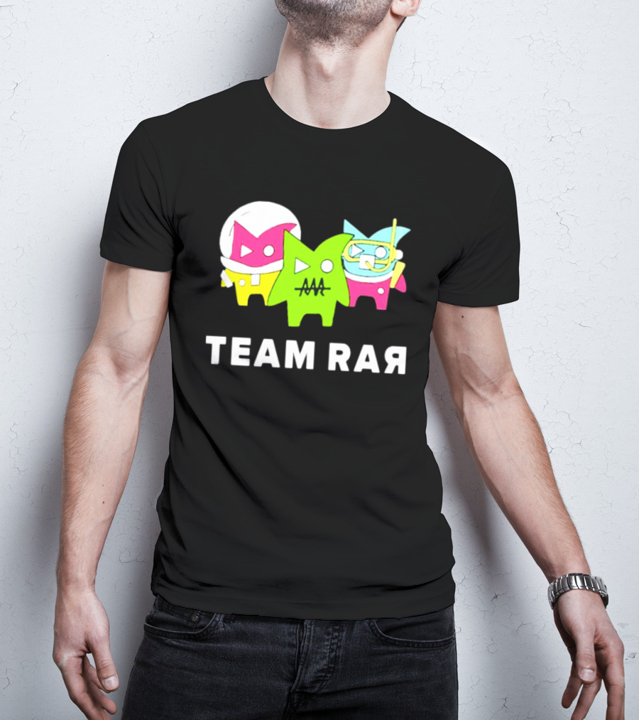 Team RAR Colorful Cartoon Graffiti Characters T-Shirt