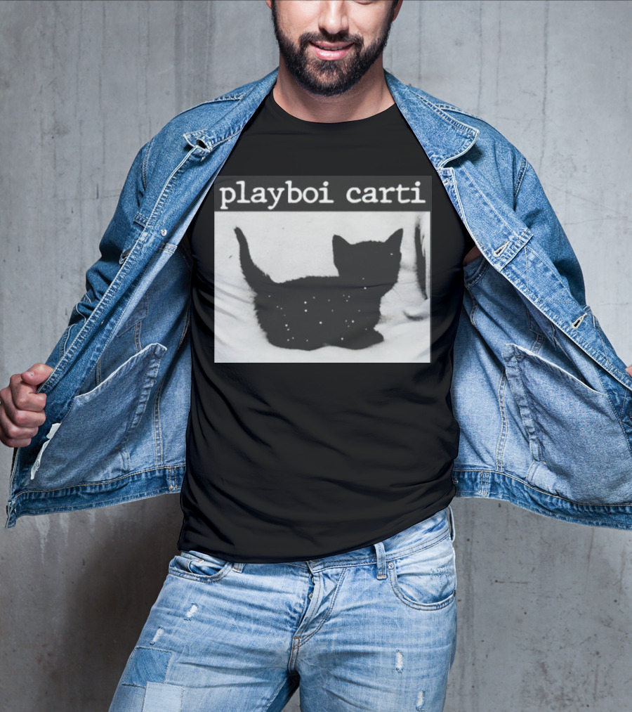 Playboi Carti Starry Black Cat Minimalist Aesthetic T-Shirt
