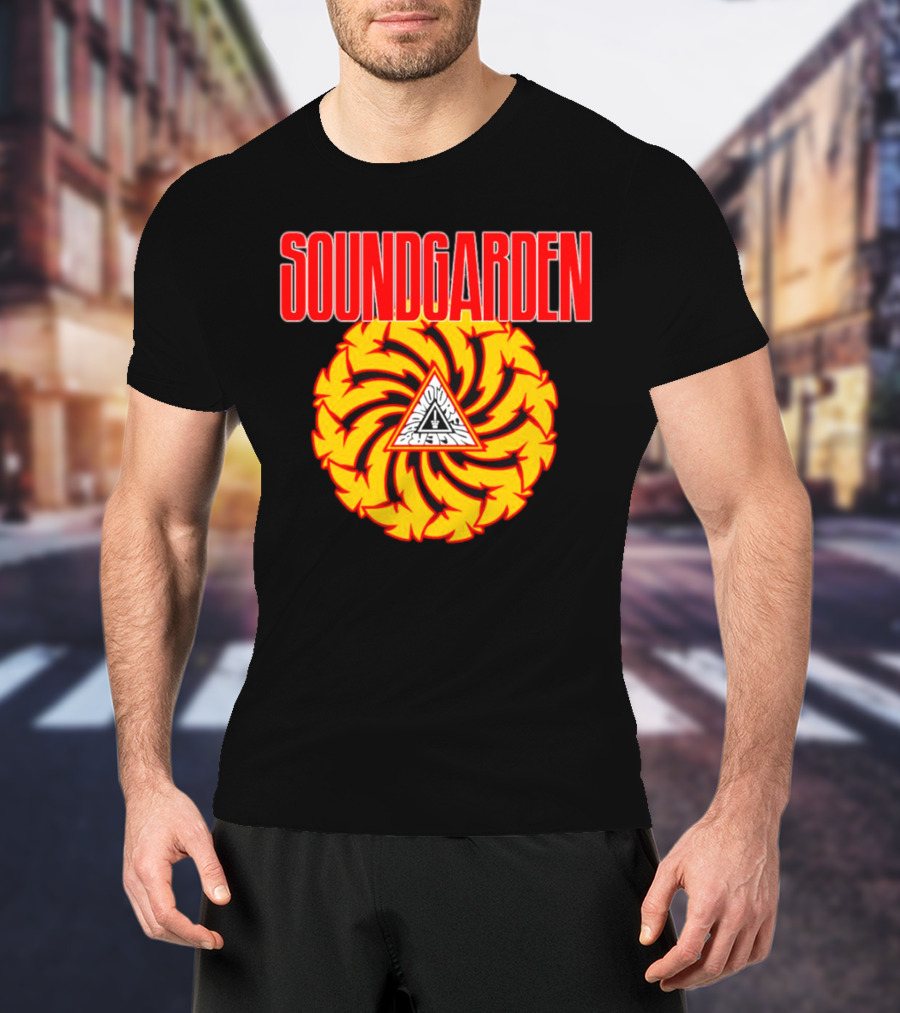 Soundgarden Badmotorfinger Album Cover Iconic Logo Spiral T-Shirt