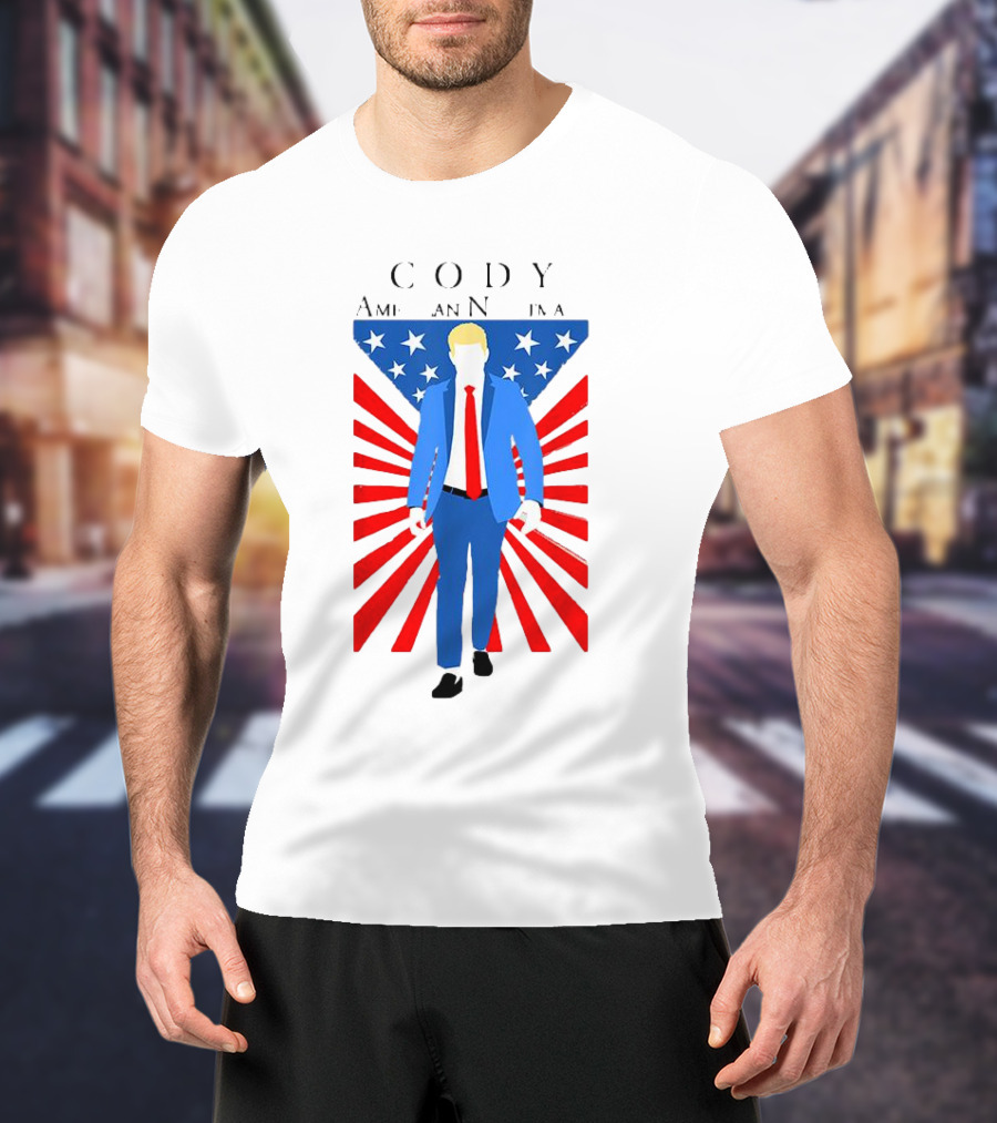 Cody AEW American Nightmare Patriotic Stars And Stripes Suit T-Shirt