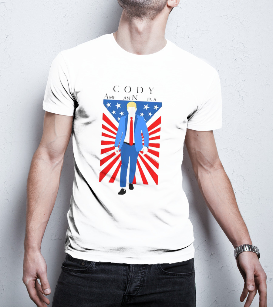 Cody AEW American Nightmare Patriotic Stars And Stripes Suit T-Shirt