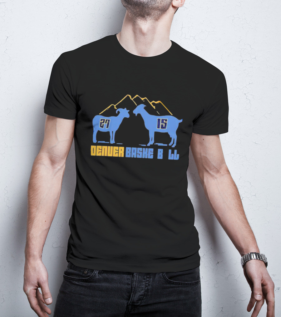 Denver Basketball Goats 27 15 Mountain Peaks T-Shirt