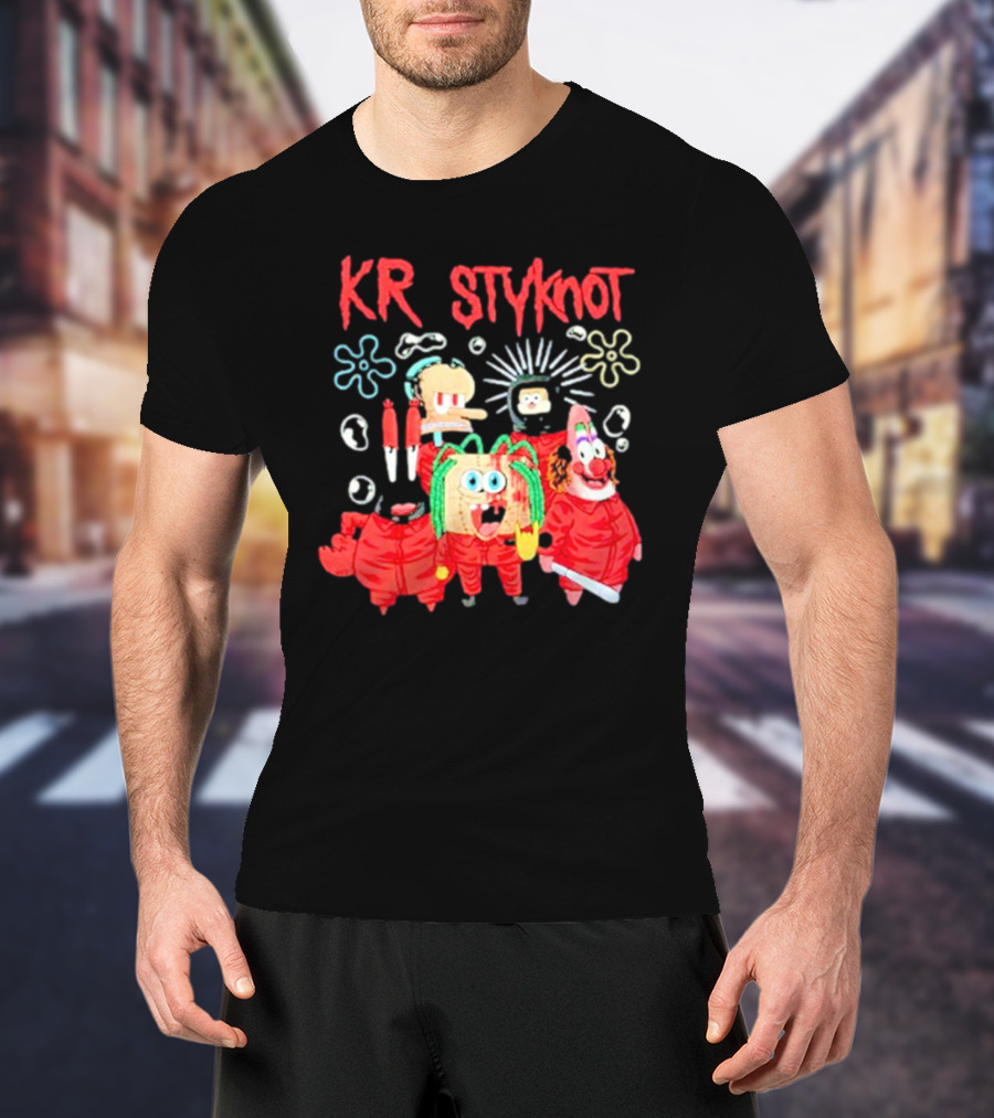 KRSTYKnot Slipknot Spongebob Crossover Characters SpongeBob SquarePants T-Shirt