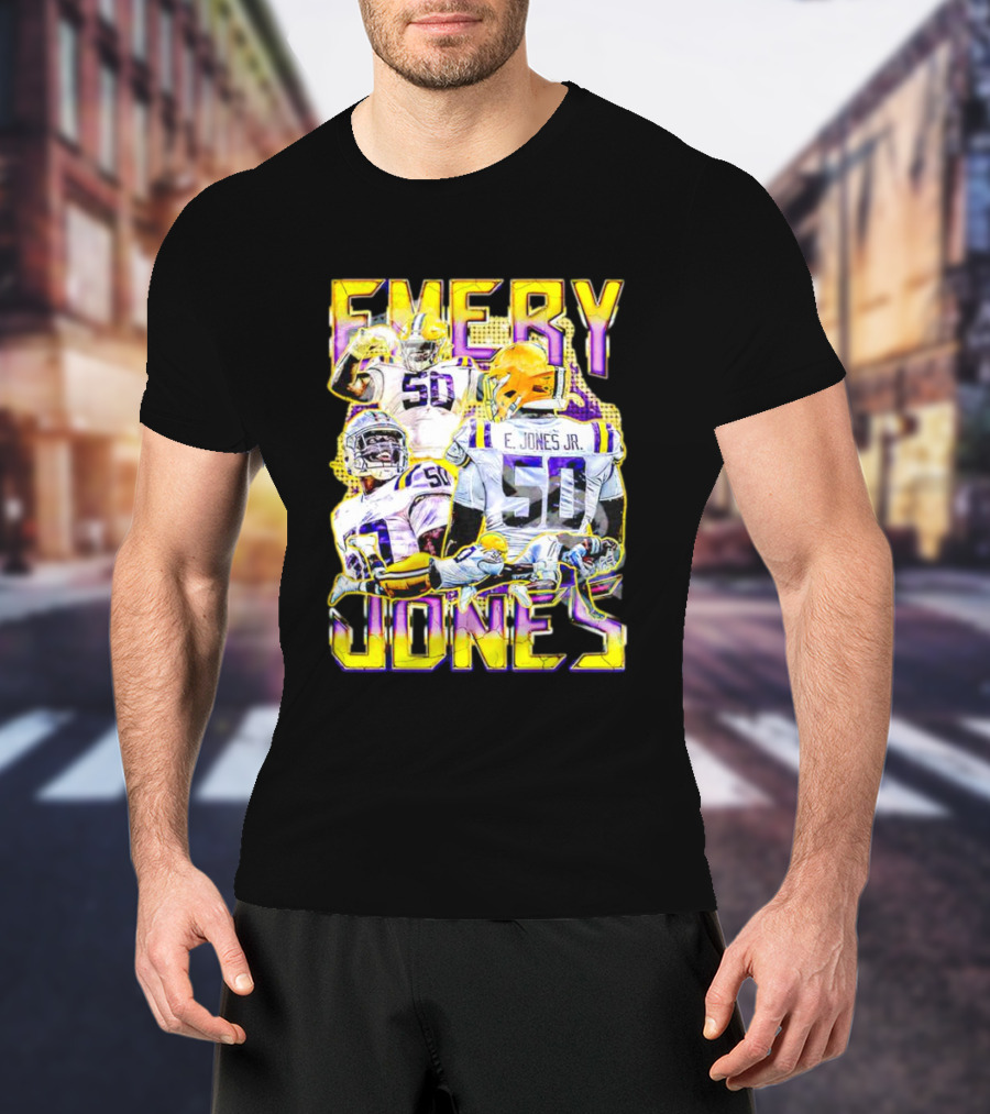 Emery Jones Jr. 50 LSU Tigers Football T-Shirt