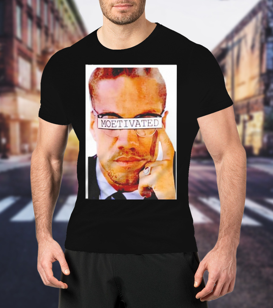 Malcolm X Moetivated Glasses Motif T-Shirt