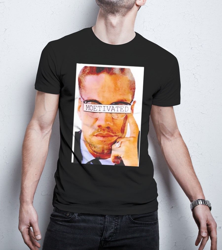 Malcolm X Moetivated Glasses Motif T-Shirt