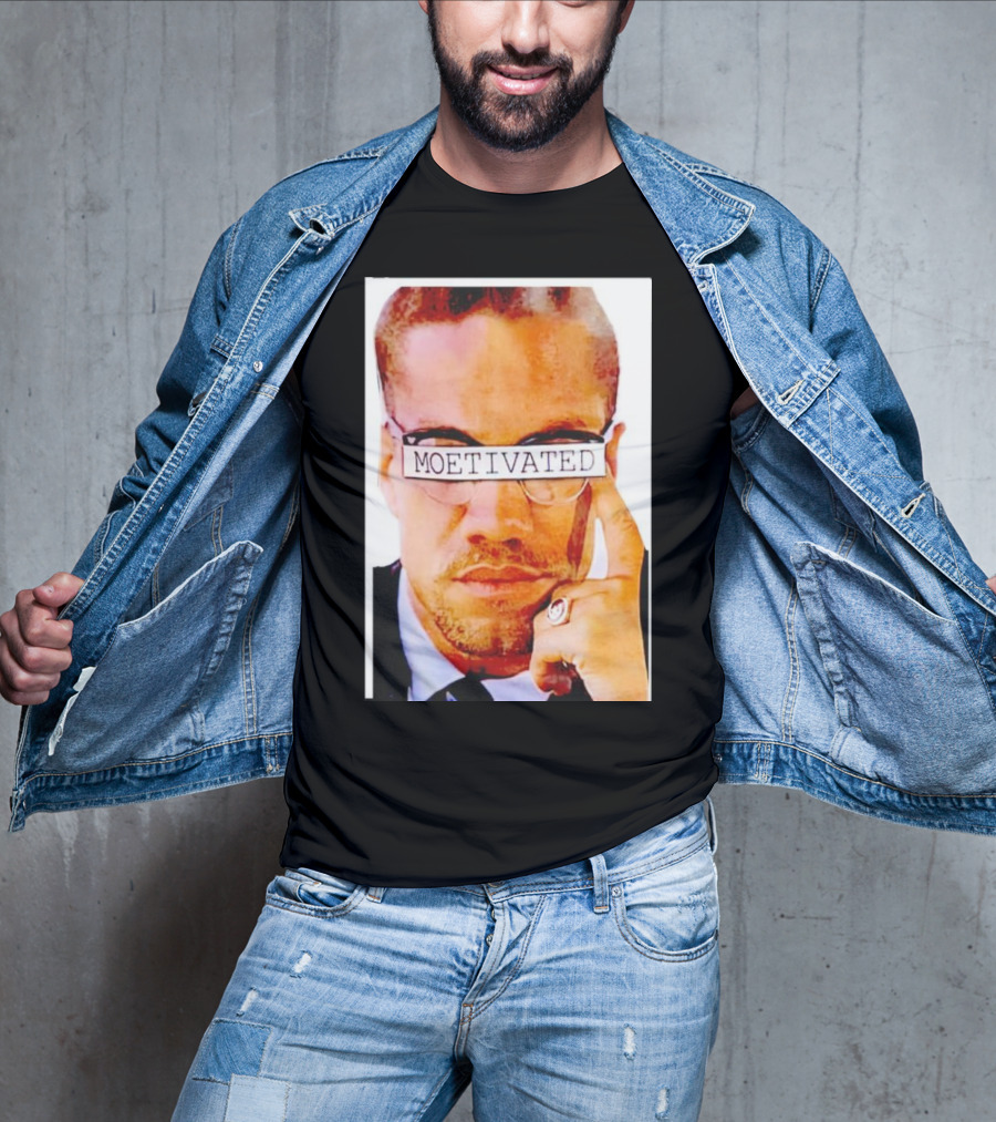 Malcolm X Moetivated Glasses Motif T-Shirt