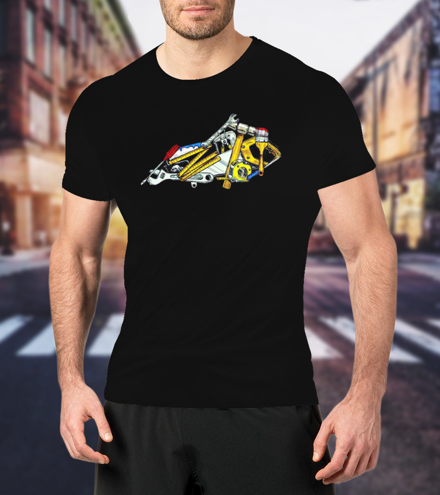 The Tool Time Kentucky Motorcycle Craftsmanship Art With Wrenches And Paintbrushes T-Shirt