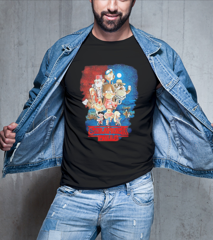 Stranger Falls Gravity Falls Parody Nighttime Adventure Scene T-Shirt