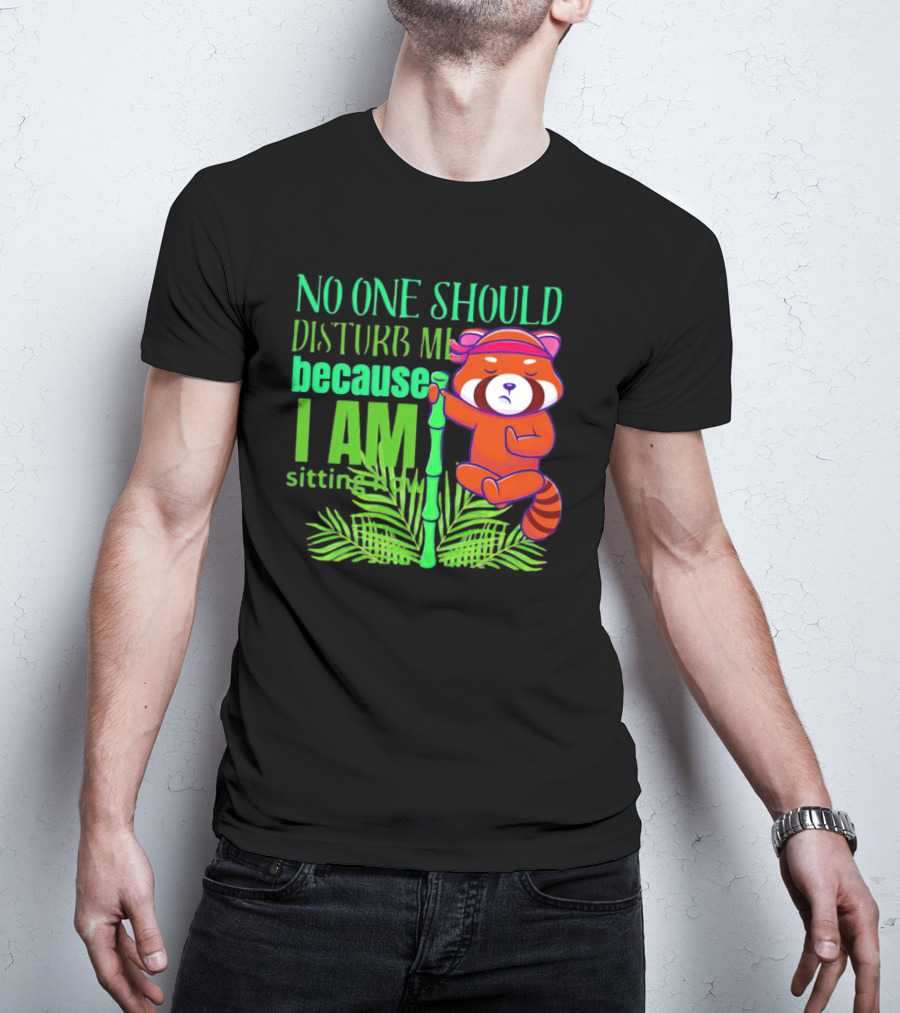 No One Should Disturb Me Because I Am Sitting Now Panda With Bamboo T-Shirt
