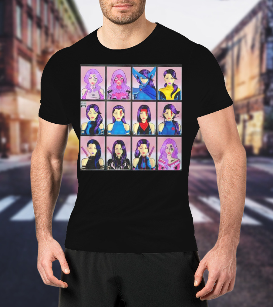 Psylocke Evolution Twelve Iconic Looks T-Shirt