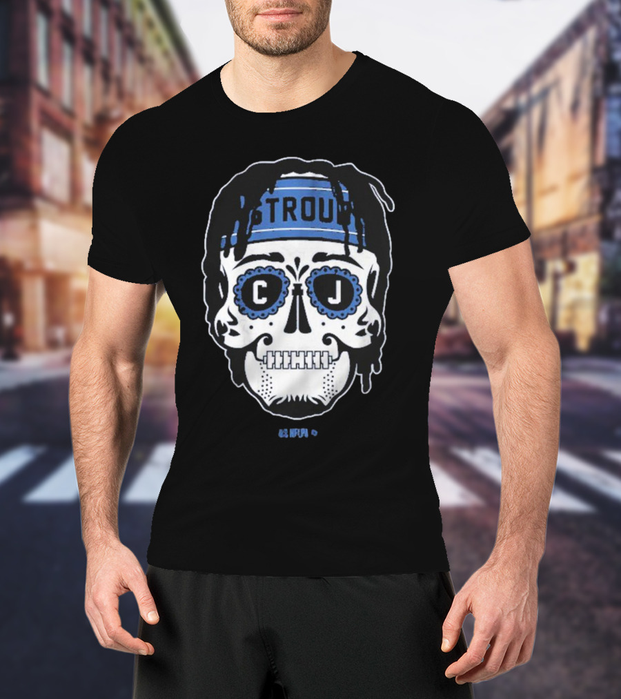 C.J. Stroud Sugar Skull Blue Bandana T-Shirt