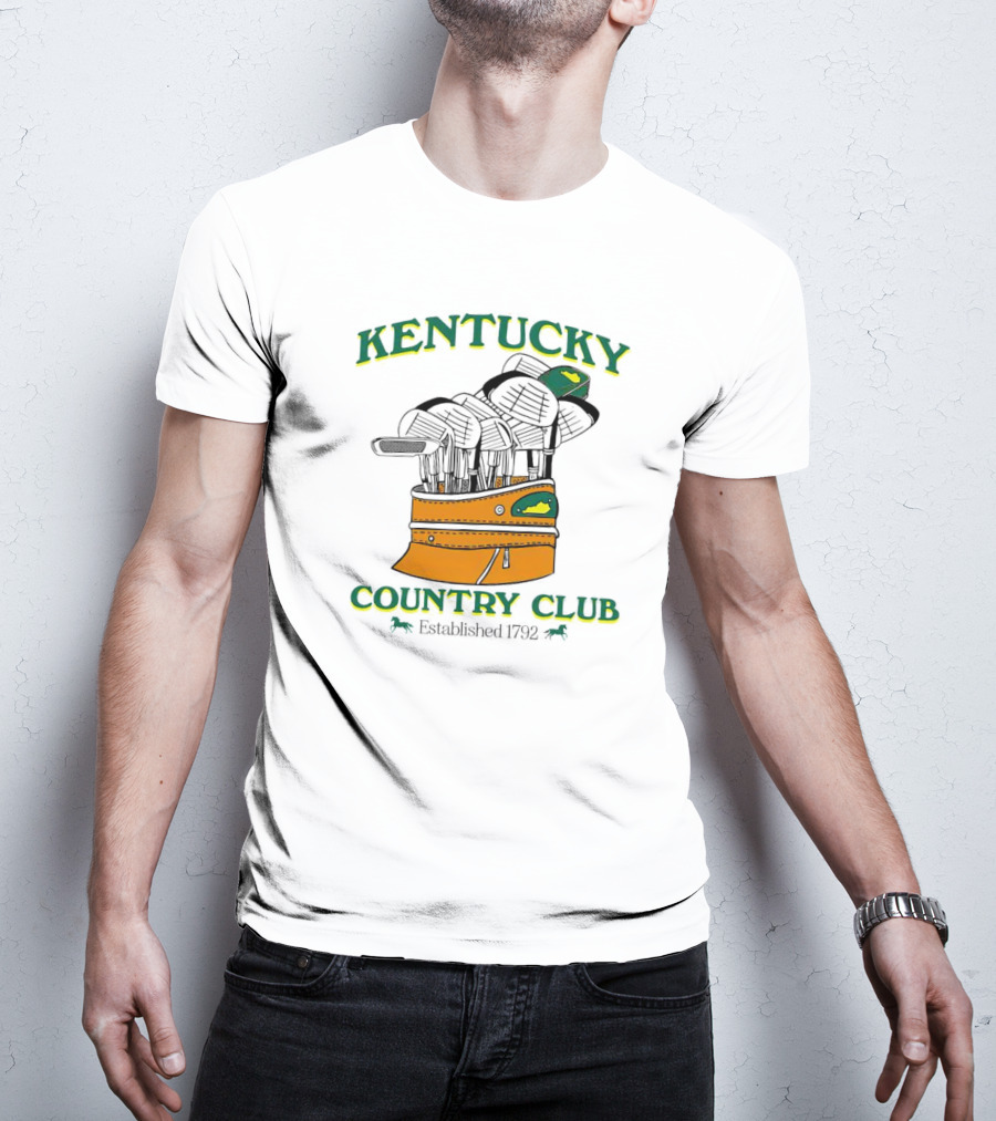 Kentucky Country Club Established 1792 Golf Bag And Clubs T-Shirt