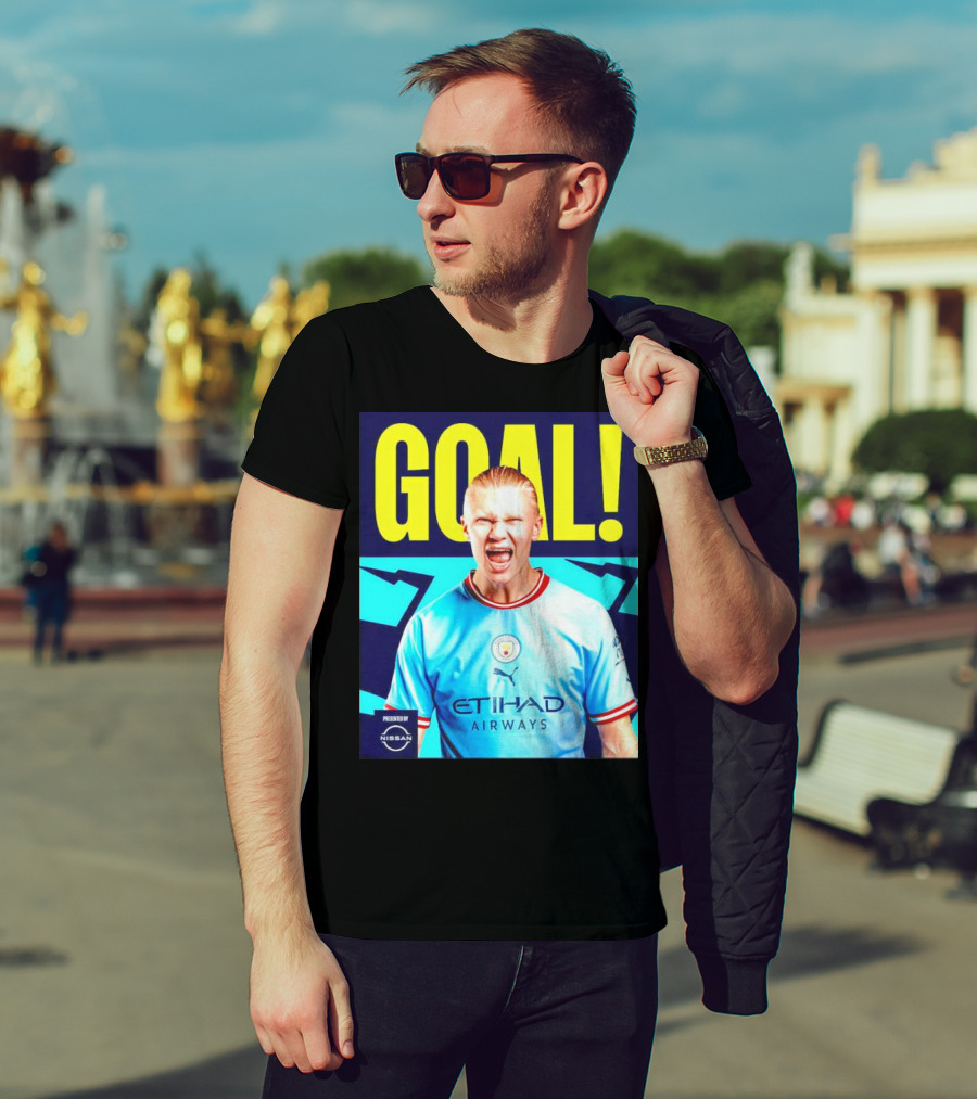GOAL Erling Haaland Manchester City Etihad Airways Presented By Nissan T-Shirt