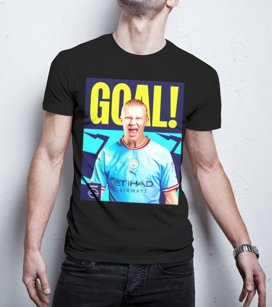GOAL Erling Haaland Manchester City Etihad Airways Presented By Nissan T-Shirt