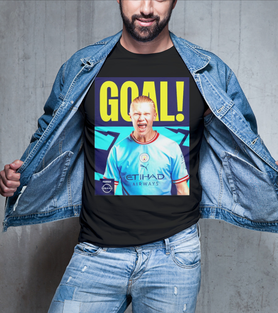 GOAL Erling Haaland Manchester City Etihad Airways Presented By Nissan T-Shirt