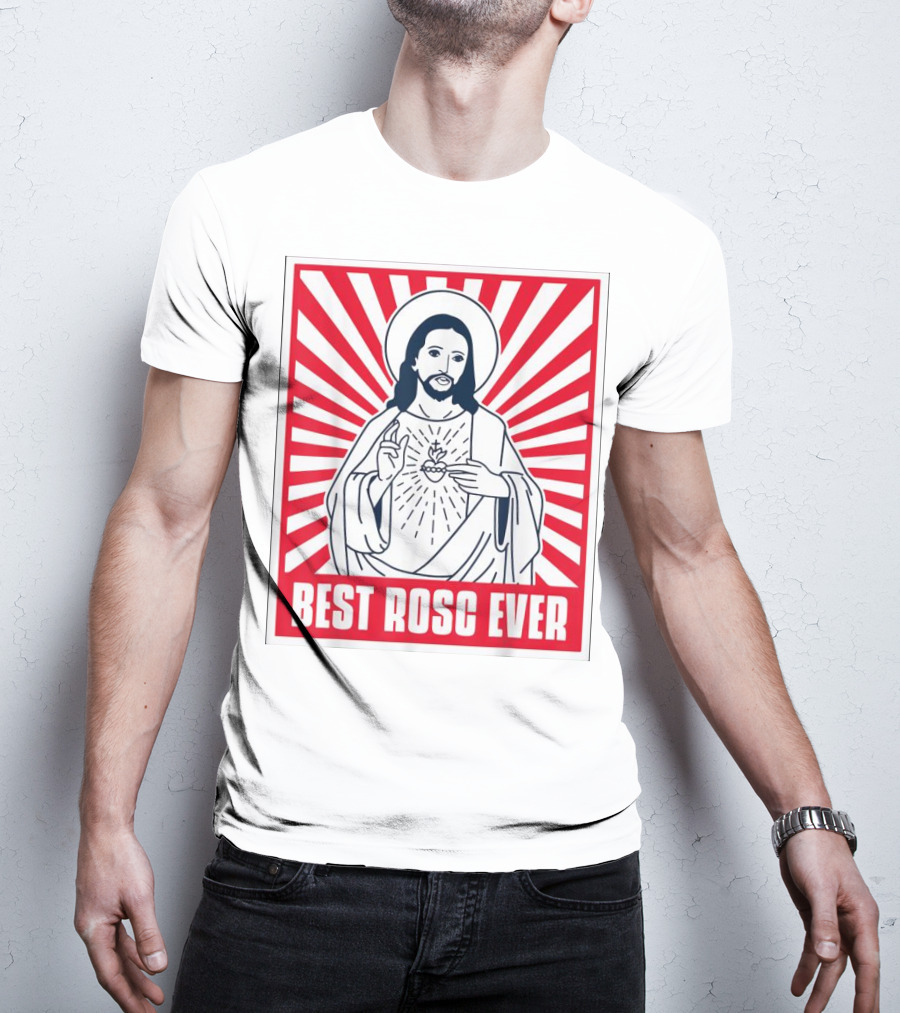 Jesus Best Rosc Ever Iconic Sacred Heart Red Sunburst T-Shirt