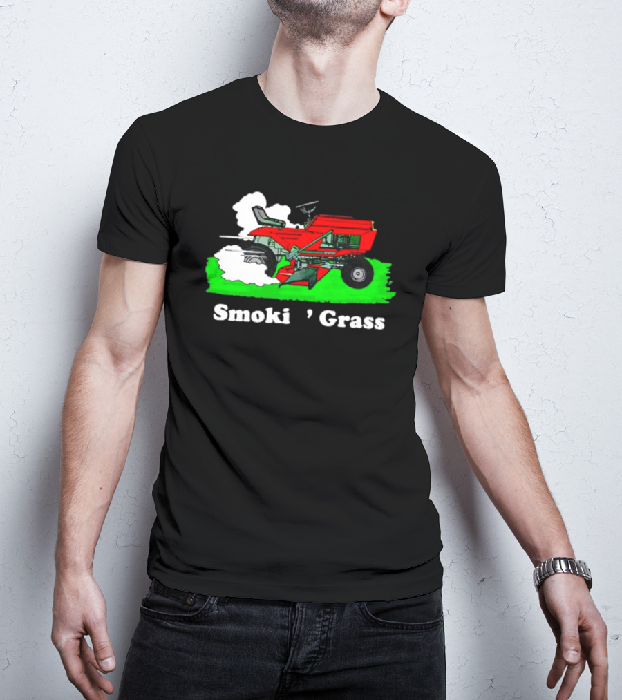 Smokin’ Grass Red Tractor On Green Field T-Shirt