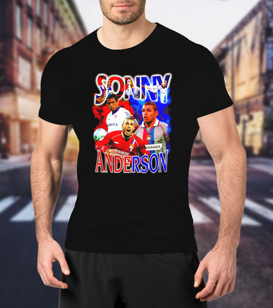 Sonny Anderson Football Legend Renault V Lyon Grames Soccer Icons T-Shirt